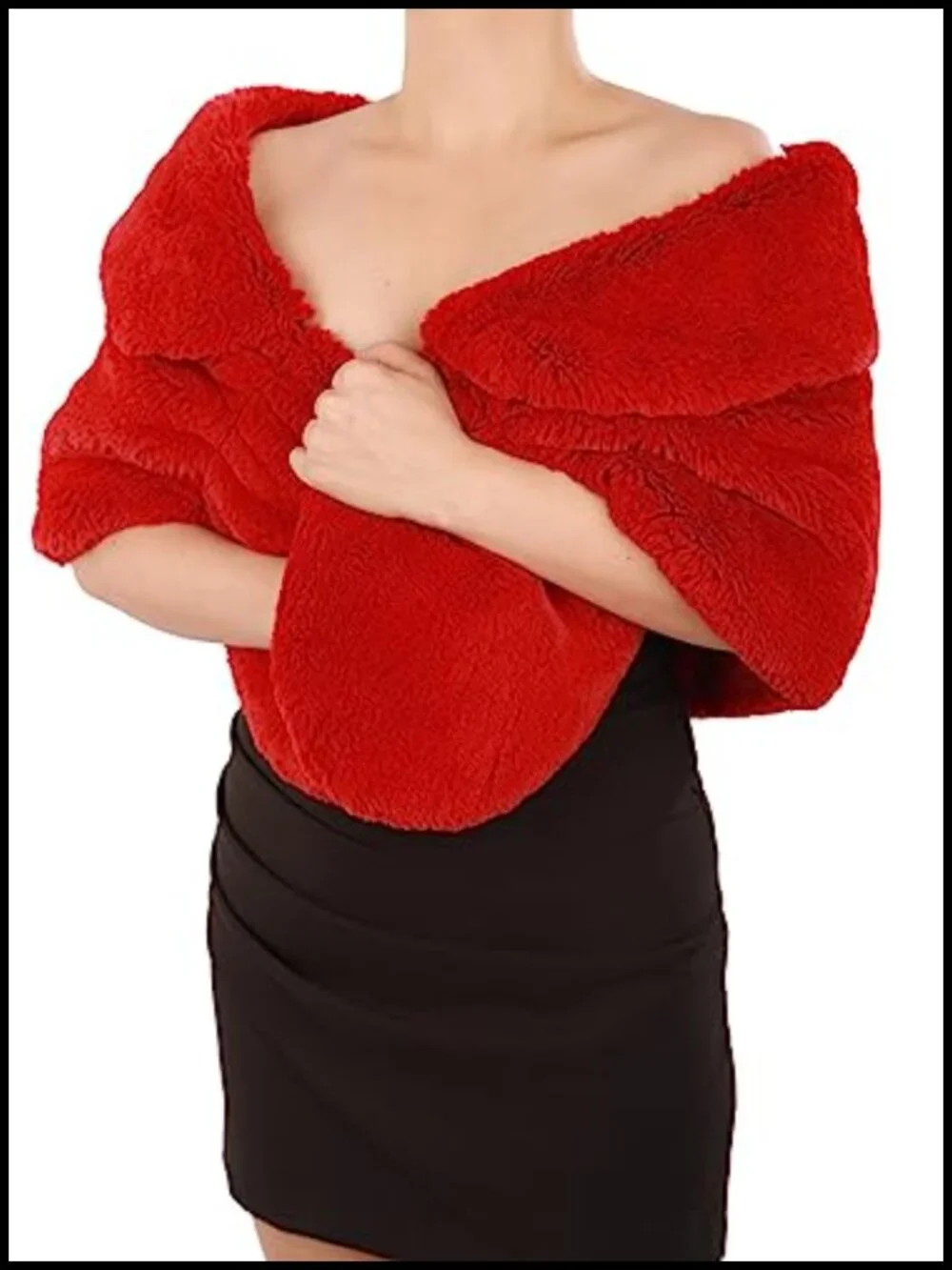 Faux Fur Scarf Shawl Wrap Bridesmaid Winter Stole Bridal